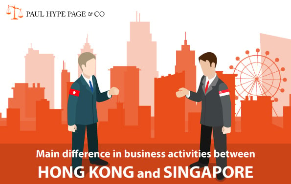 Main difference in business activities between Hong Kong and Singapore