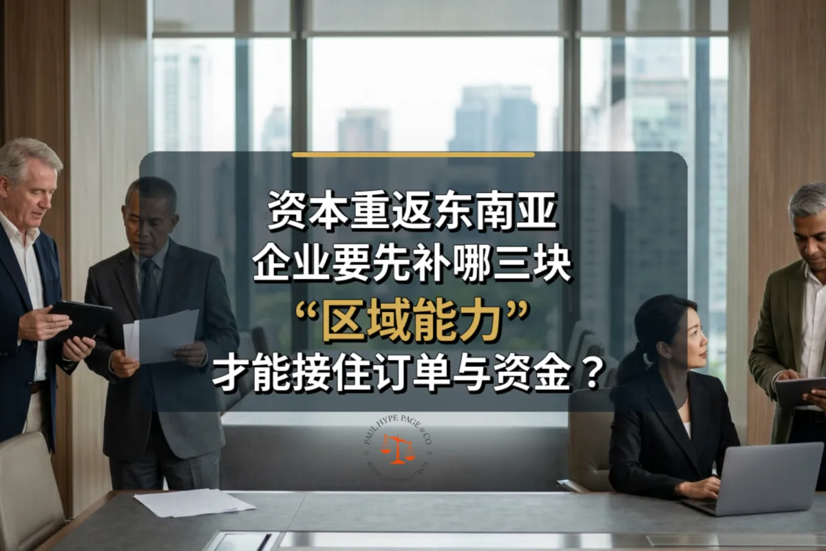 资本重返东南亚,企业要先补哪三块“区域能力”,才能接住订单与资金?